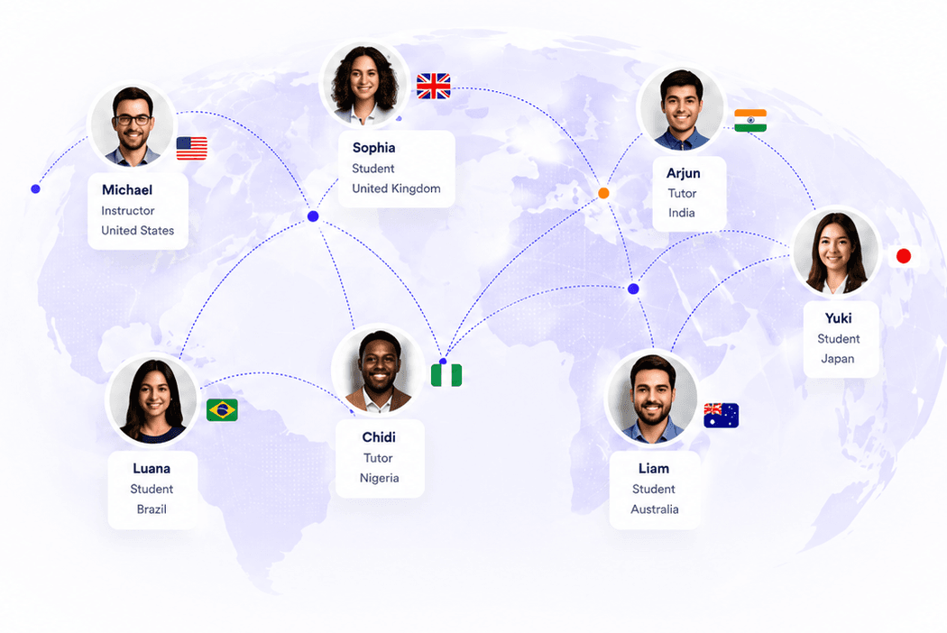 Global academic community network map