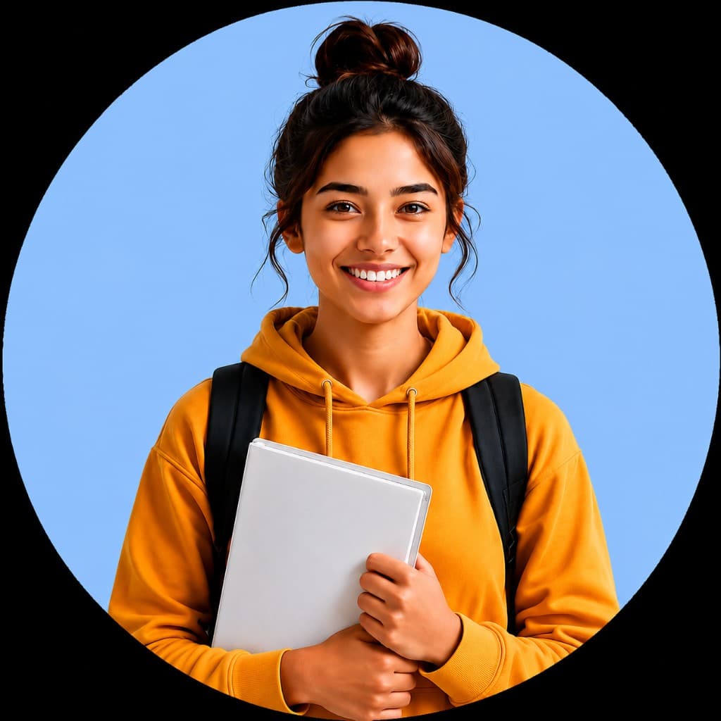 A student connected to her academic network