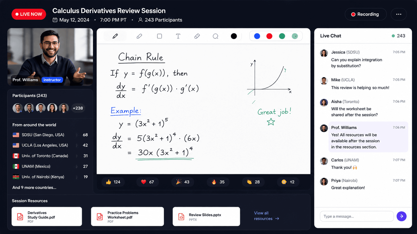 Study Sessions Mockup