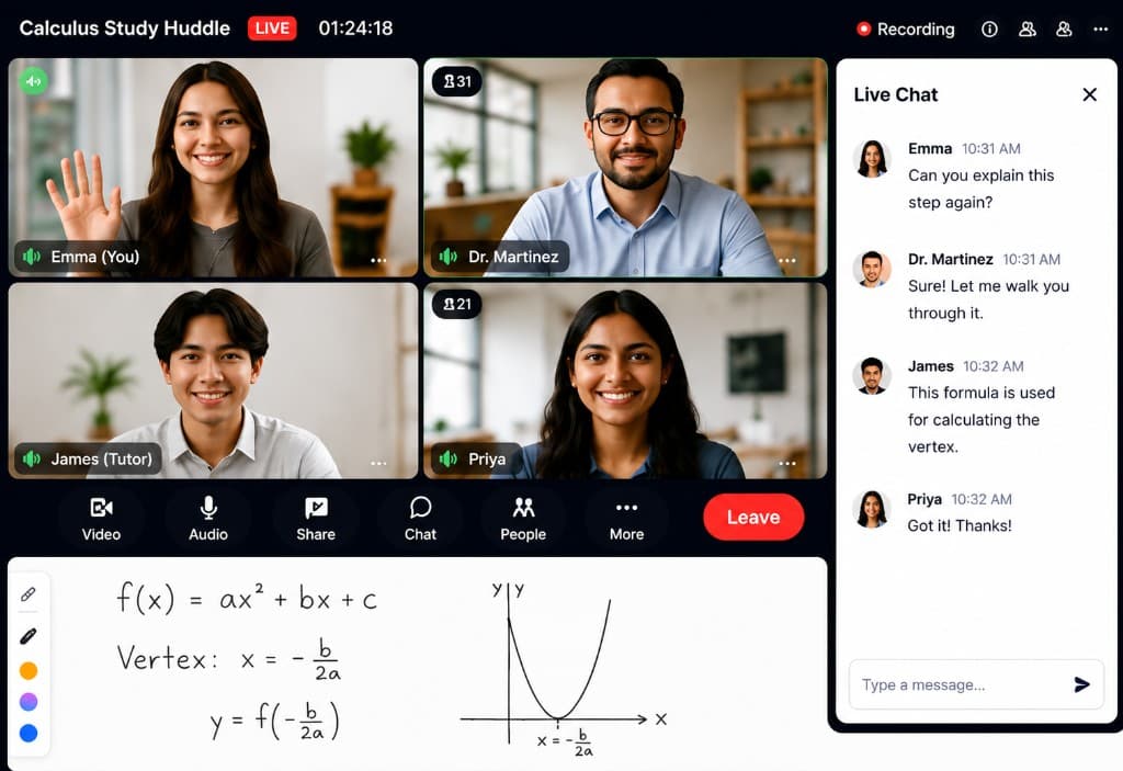 Live Huddle video session
