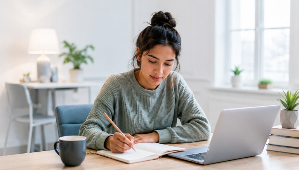 A student studying with support from her network