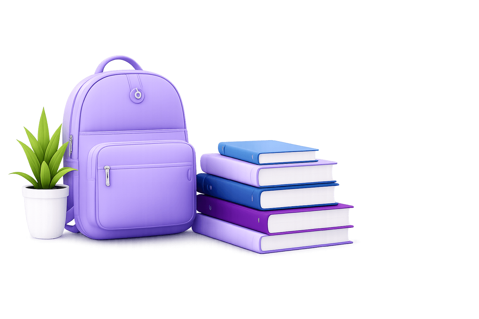 Backpack and books