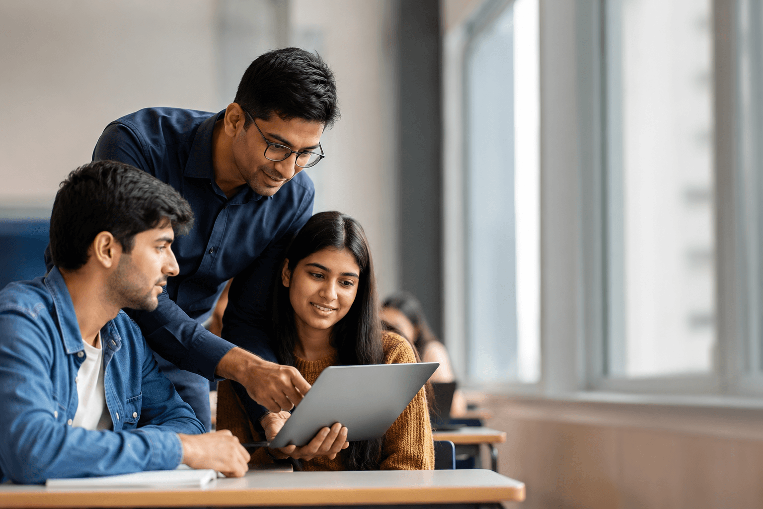 An instructor using AcademIQ